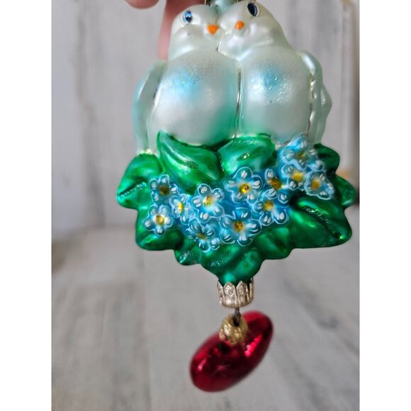 Radko lovey dovey Dove bird heart morning ornament vintage Xmas tree - Picture 3 of 11